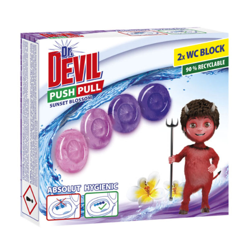 Туалетний блок для унітазу Dr. Devil Квітковий захід, 2*20 г