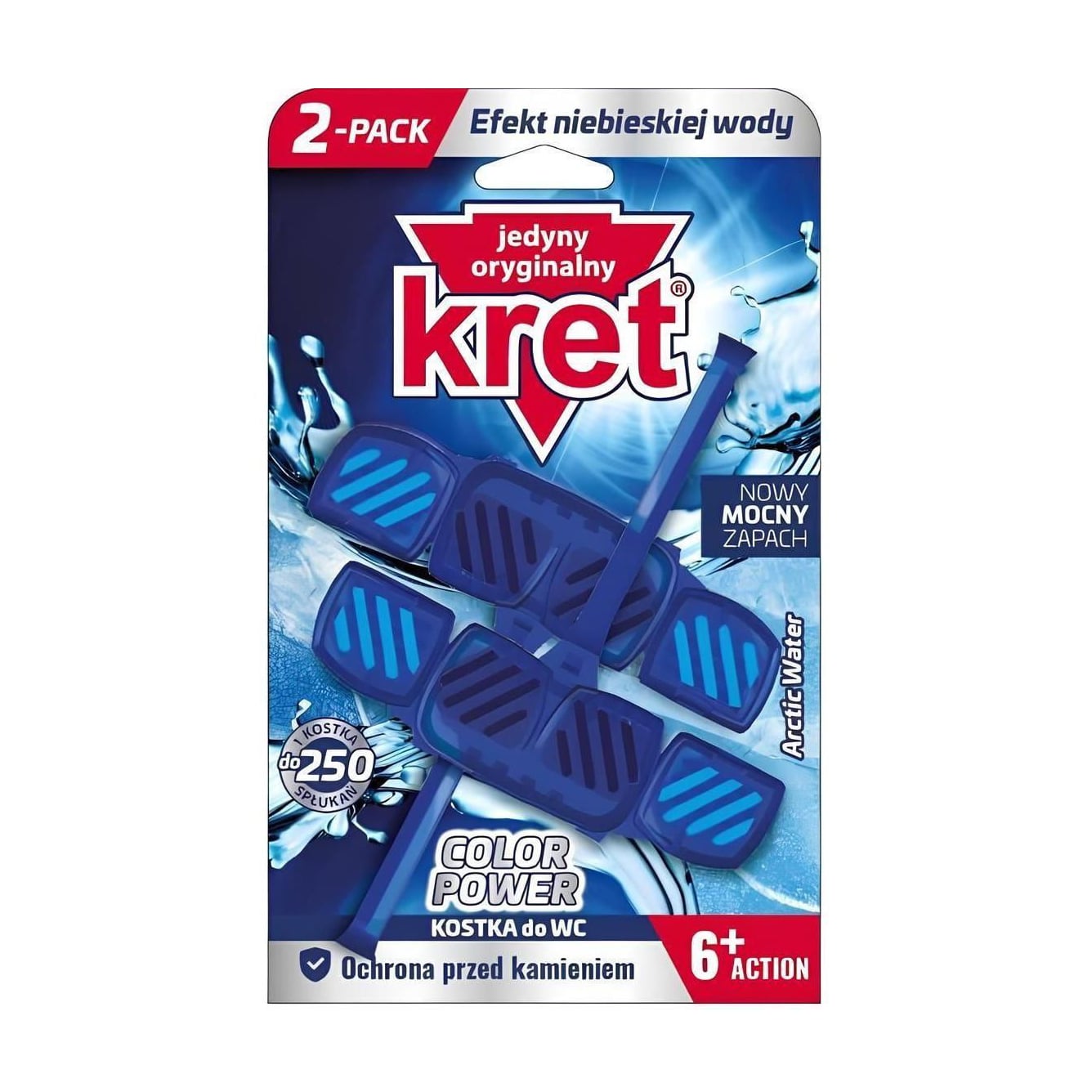 Туалетний блок для унітазу Kret Color Power, Arctic Water, 2*40 г